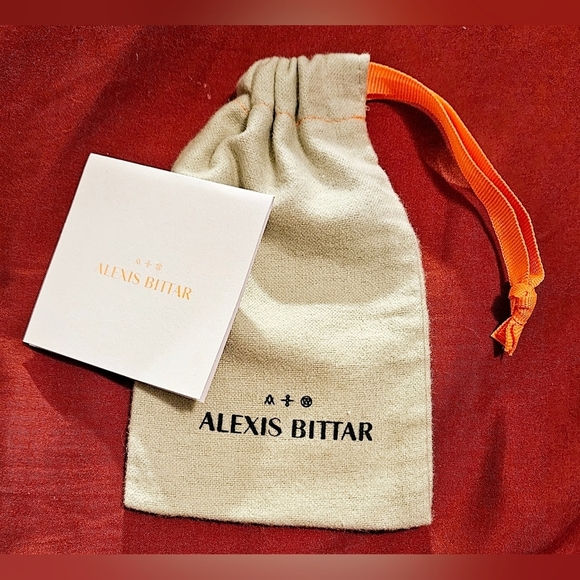 Alexis Bittar Burlap Canvas Dust Bag Storsge Pouch & Jewelry Care Card Gift Set - Picture 3 of 9